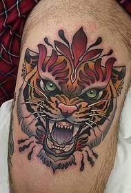 Reiden koulu Euroopassa ja Amerikassa maalattu tiikeri tatuointi kuvio