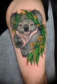 Boys thighs painted watercolor sketch cute sloth animal tattoo pictures
