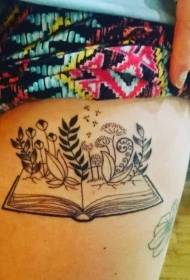 Πόδι μαύρο φυτό αυξανόμενη εικόνα τατουάζ βιβλίο