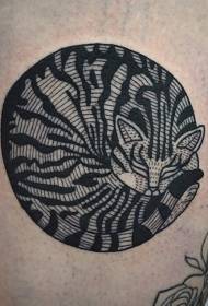 Stehenný záhadný čierny tetovací vzor pre spiace mačky