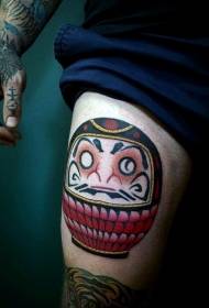 Thigh Japanese painted Dharma tattoo pattern