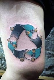 Leg color ridiculous skateboard tattoo pattern