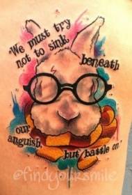 Колір ніг смішні смарт-окуляри татуювання кролика
