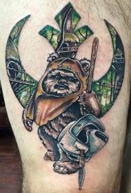 Modelul de tatuaj cu culoarea stelelor colorate în stilul războaielor