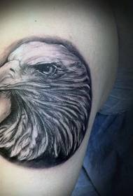 Very realistic black gray eagle tattoo pattern