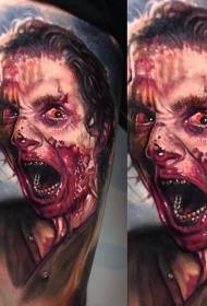 Leg color horror creepy man portrait tattoo