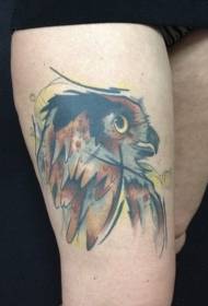 Tatuatu di culore di owl in stile illustrazione di a gamba