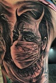 Tajanstveni uzorak tetovaže portreta crnog vraga