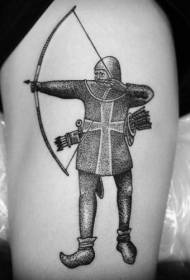Thigh simple medieval shooter black point tattoo tattoo pattern