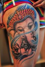 Сладък модел на татуировка бог на индийски слон