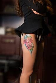 Fashion sexy beauty thigh beautiful remember floral tattoo pictures