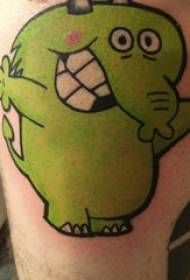 Jongens dijen geschilderd geometrische eenvoudige lijnen schattige cartoon dieren tattoo foto's