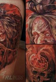 Pola tattoo sihir téma misterius dina gaya ilustrasi