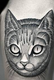 Unha linda e bonita tatuaxe de pernas de gato branco e negro