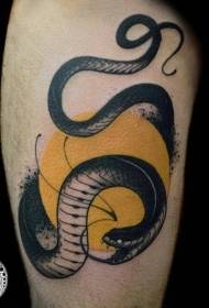 Legged old-school style colored snake tattoo pattern
