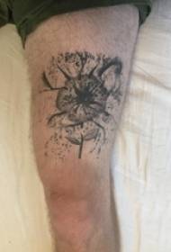 Flower tattoo, boy, thigh, flower tattoo picture