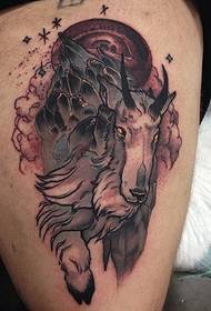 Wzór tatuażu koza udo demon