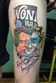 Ceg tawv xim clown portrait lus Askiv tattoo txawv