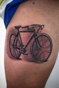 Legs realistic brown bicycle tattoo pattern