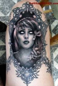 Nohy veľký diabol Medusa portrét tetovanie vzor