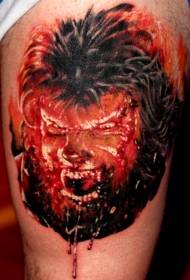 Realistični uzorak tetovaže zlog vuka