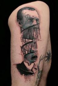 Surreala stilo gravulo portreto tatuaje