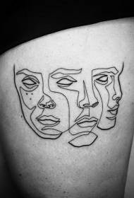 Bedra jednostavne crne linije razni obrasci tetovaža za lice