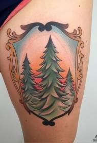 Seksi uzorak tetovaža u boji stabla