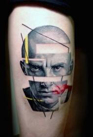 Noge nevjerojatne boje muškarac portret tetovaža uzorak