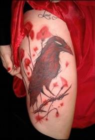 Legs creepy horror mysterious crow tattoo
