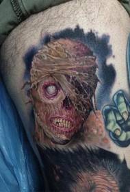 Läskigt skräckmonster porträtt tatuering mönster