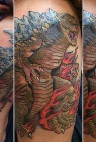 Kuis ki gen koulè pal boule modèl tatoo Godzilla