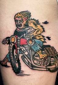 Раменете цвят илюстрация стил татуировка върколак