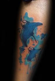 Arm hjemmelavet farve svømning monster tatovering mønster