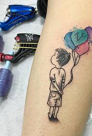 Small arm painted balloon cartoon character tattoo pattern