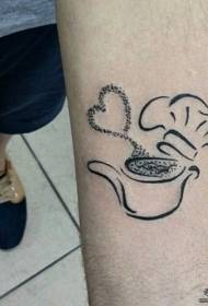 Caldera de brazo pequeño patrón de tatuaje fresco pequeño en forma de corazón