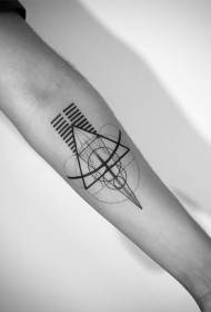 brazo misterioso patrón de tatuaxe xeométrica negra