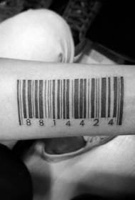 earm swart barcode tattoo patroan