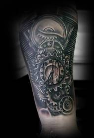 Shoulder spectacular color engine with clock tattoo pattern