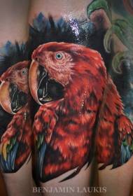 рука красивый реалистичный реалистичный образец татуировки попугая