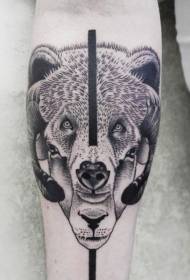 Armlet old school musta puoli lampaita puoli karhu avatar tatuointi malli