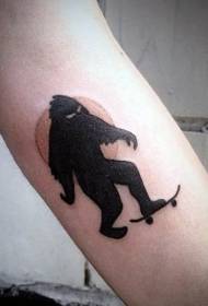 Motif de tatouage de petit bonhomme de neige noir drôle