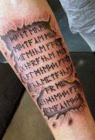 Arm ancient letter lettering tattoo pattern