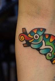 Wzór tatuażu kameleon kreskówka Armet starej szkoły