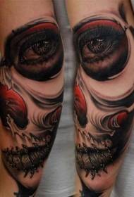 Arm Mexican traditional style colorful devil woman tattoo