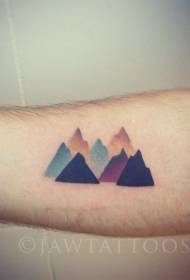 Arm color mountain view design tattoo pattern