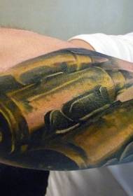 Arm color very realistic bullet tattoo pattern