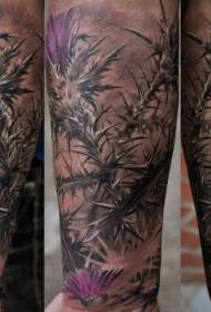 Arm color natural wildflower tattoo pattern