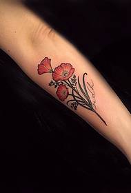 Küçük kol küçük taze Avrupa ve Amerikan çiçek dövme deseni