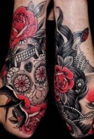 Magnifique crâne en sucre avec motif de tatouage pour femme